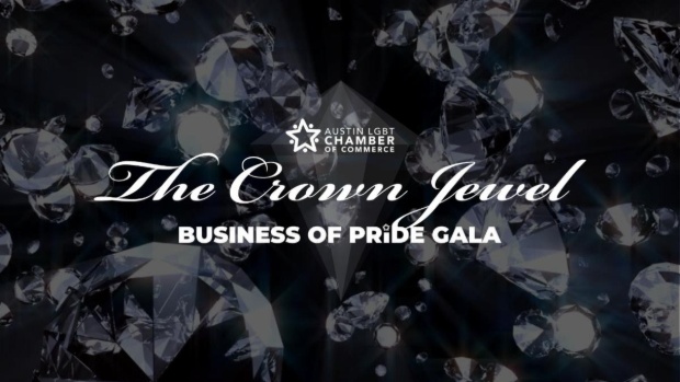 Austin LGBT Chamber of Commerce — The Crown Jewel Business of Pride Gala artwork with sparkling diamonds